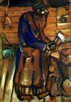 マルク・シャガール Painting - 『肉屋の老人』 現代マルク・シャガール